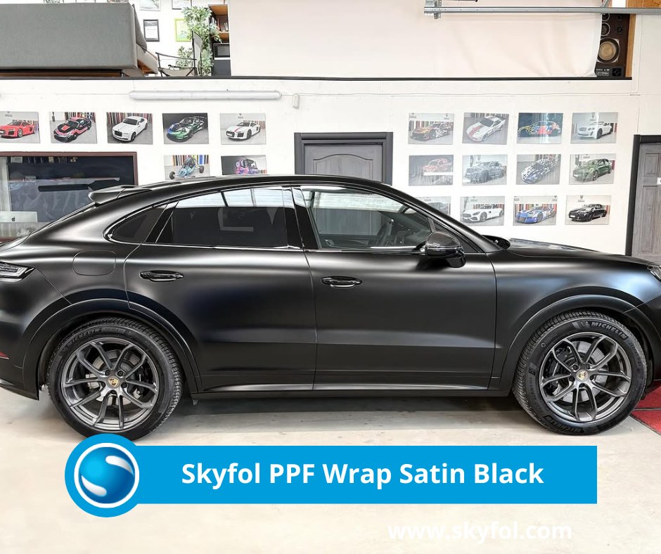 ⚫Skyfol PPF Wrap Satin BlackThe ultimate combination of style and strength. This coloured polyurethane film adds a smooth satin black finish and top-tier protection against damage.????Partner with Skyfol today and bring your clients the innovation they deserve.????@speedstyling