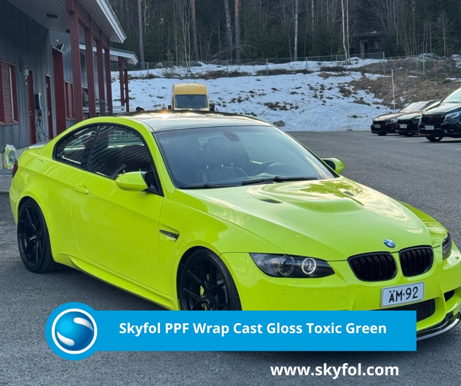 ⏫Upgrade your offerings with Skyfol PPF Wrap Cast Gloss Toxic Green!????Our cast coloured polyurethane films are engineered for fast, efficient installation — even on complex curves and edges. The vibrant Toxic Green color ensures standout results for clients who demand bold, attention-grabbing finishes.The wet installation technology combines ease of use with premium protection. ????Partner with Skyfol today and bring your clients the innovation they deserve.@skyfolfinland @mudfix